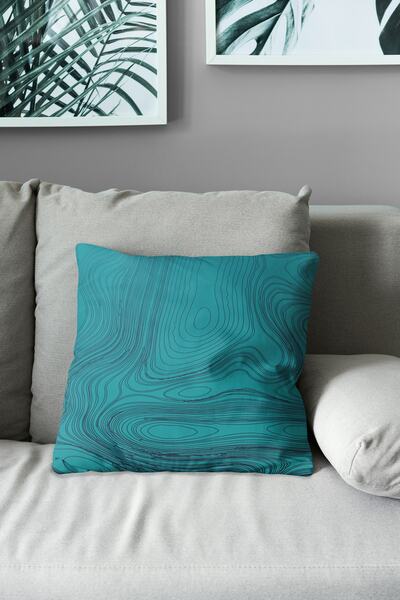 Moud's Double Sided Printed Wave Style Patterned 4-Piece Combination Suede Throw Pillow Cover