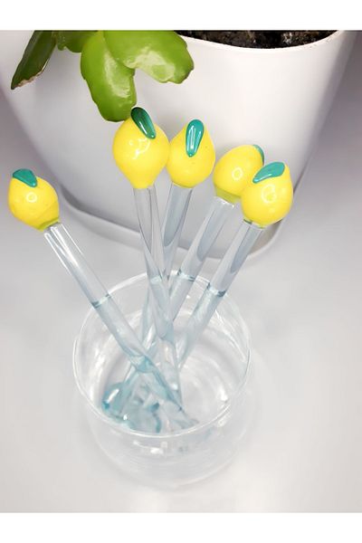 nazarboncuğuimlatı Pasabahce Handmade Lemon Glass Tea Cut Set (6 Pieces)