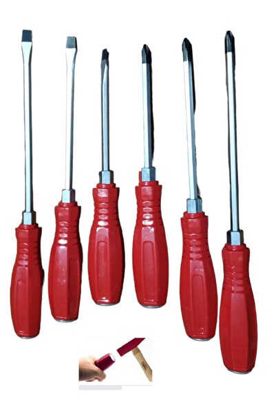 rigour Darbeli Tornavida Takımı 6 Parça Darbeli Düz Yıldız Tornavida Seti Vurmalı Tornavida