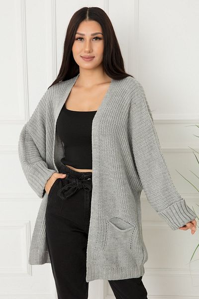 PULLIMM Women's Sleeve Cuff Knitwear Cardigan Akr03