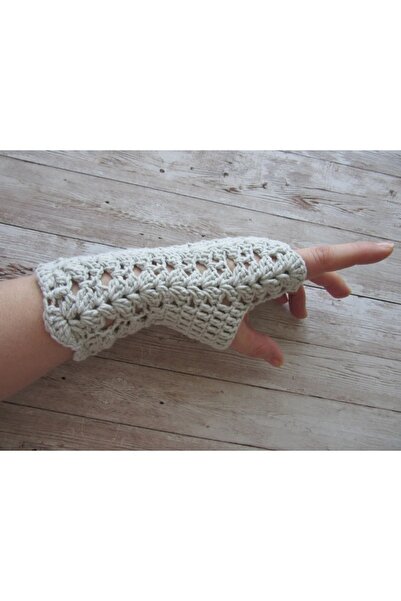 YOS TREND Kadın Yarım Eldiven Kabuk Detaylı Parmaksız Eldiven