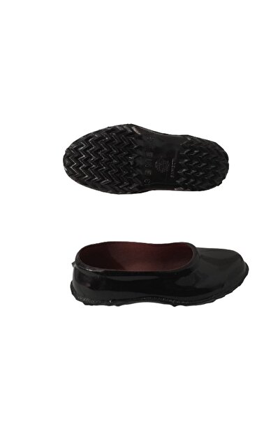 Emek Black Rubber Women's Black Flat Non-Slip Sole Rubber Shoes
