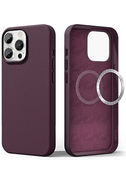 NovStrap Apple Iphone 14 Pro Max Uyumlu Kılıf 6.7 Inç Magsafe Ile Uyumlu Deri...
