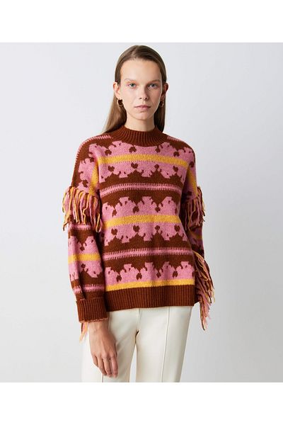 İpekyol Patterned Tassel Striped Knitwear