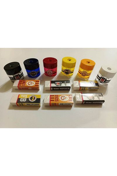 Mikro Three Large's Eraser 6 Pieces of Pencil Shaves 6 Pieces