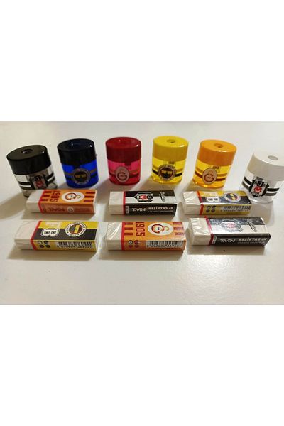 Mikro Three Large's Eraser 6 Pieces of Pencil Shaves 6 Pieces