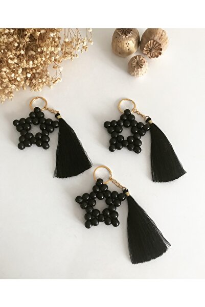 20 Pcs Star Beads Keychain Black Gift Promise, Engagement, Henna, 20 Pcs Individually Packaged
