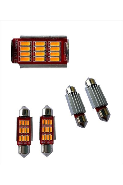 Genel Markalar Canbus Turuncu Sofit Led Ampul Araç Içi Aydınlatma Ve Plaka Aydınlatma(36mm)
