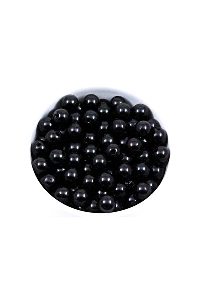 yfhobi 25 Gram - 10 Mm Siyah Renk Inci Boncuk, Plastik Inci Boncuk, (50 - 52 ...