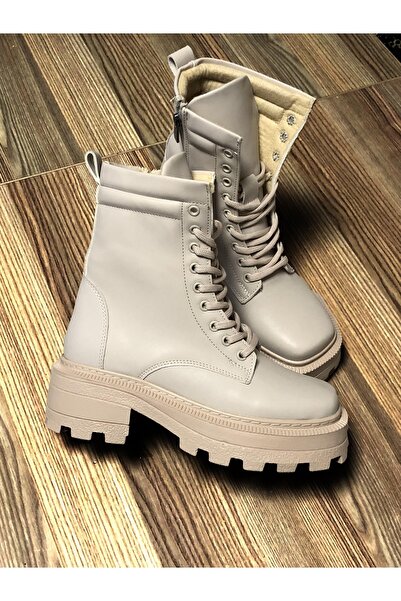 YGTSHOES Kadın Nut Bej Kalın Taban Postal