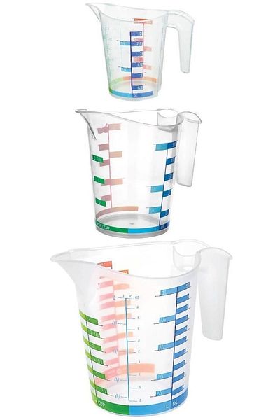 Emofom Set of 3 Measuring Cups (300 Ml + 500 Ml + 1000 Ml) Measuring & Mixing Cup