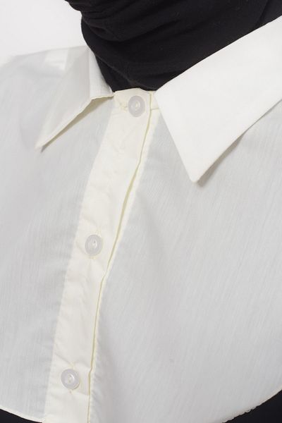 Altobeh Εκρού Γυναικείο πουκάμισο γιακά Ready Hijab Savior Collar