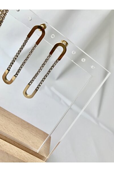 STOLIA Oval Suyolu Zirkon Çelik Küpe