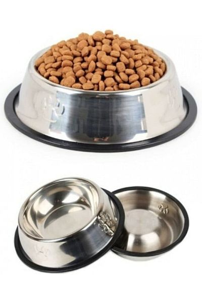 Yıldızhane 22 Cm Cat Dog Food Water Bowl Stainless Steel Food Bowl