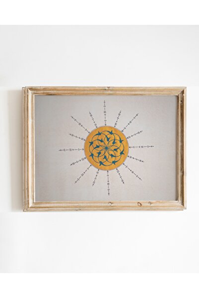 Rumi Desenli Tezhib Tablo - El Yapımı Tezhib - Rulo Tüpte Gönderilmektedir - 35 Cm * 30 Cm