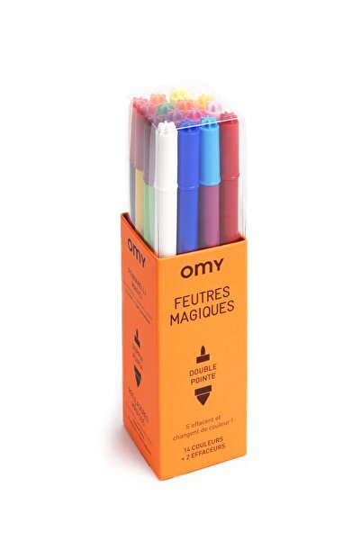 OMY Çift Uçlu Sihirli Keçeli Boya Kalemi (14+2 Adet)