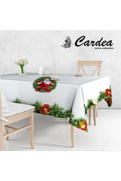 Cardea Merry Christmas Patterned Tablecloth 150x220