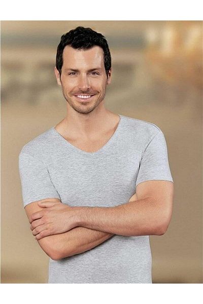 GÜMÜŞ Men's Sports Short Sleeve V-Neck Undershirt 4051 12 Pack