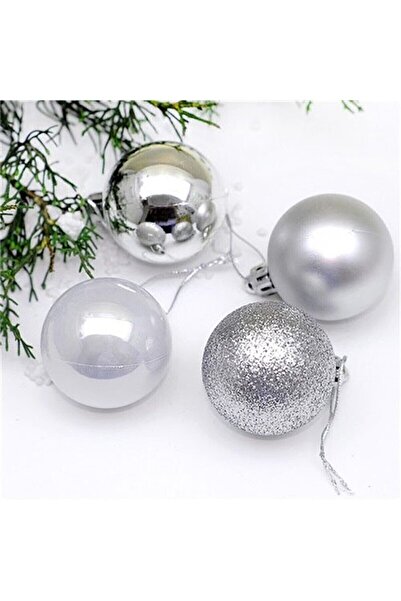 Happyland Christmas Tree Decoration 6 Cm Silver Ball 12 Pieces Silver Colored...