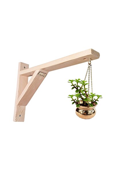 Barış Dizayn Doğal Ahşap Duvar Saksı Kafes Askısı Raf Ayağı Dayanıklı 35x25cm...