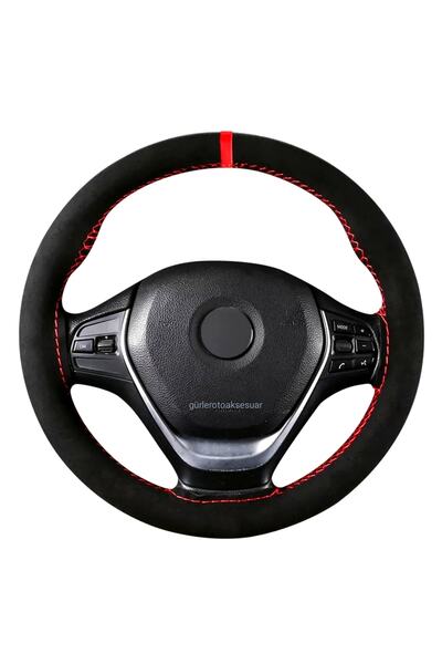 Asegaraj Fiat Doblo Uyumludur Dikmeli Direksiyon Kılıfı Nubuk Kırmızı Yüzüklü...