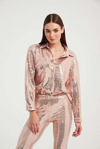 NOK İSTANBUL Nok Star Koleksiyonu Aynalı Gömlek Lightrose