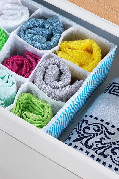 MaisonArt 3 Pieces | Home 12 Compartment Drawer Organizer | Organizer White/blue
