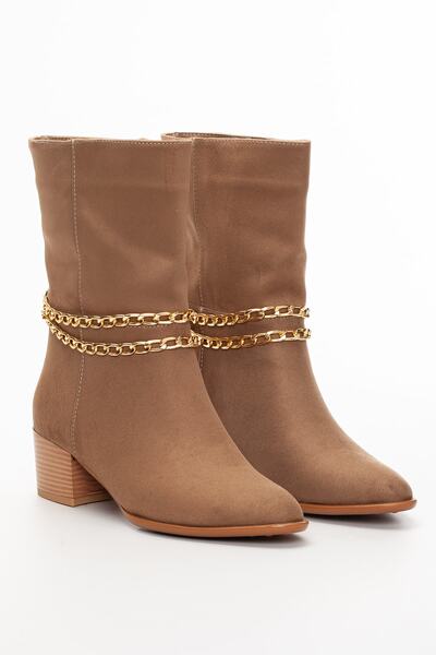 SUENO SHOES Kadın Nude Süet Western Bot