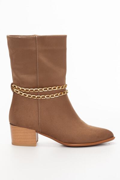 SUENO SHOES Kadın Nude Süet Western Bot