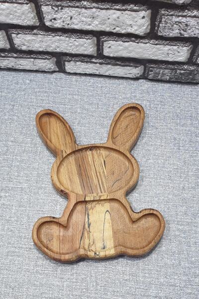 kozawoodart Ahşap Tavşan Kayın Çerezlik-kahvaltılık Ve Servis- Sunum Tabağı K...