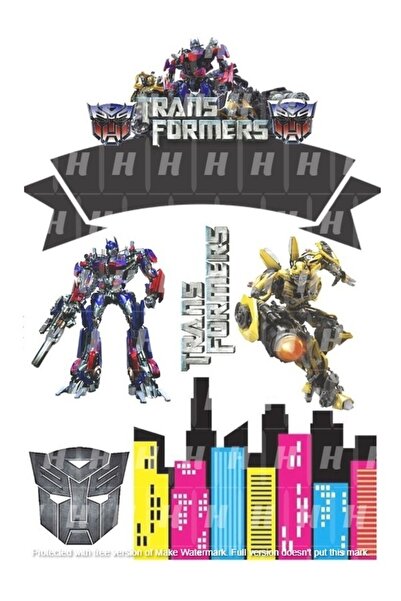 hediyehobihersey Transformers Yenilebilir Gıda Baskısı, Yenilebilir Pasta Süs...
