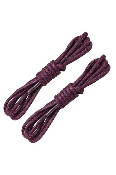Foottab 90 Cm Round Waxed Laces, 1 Pair Shoelaces, Claret Red