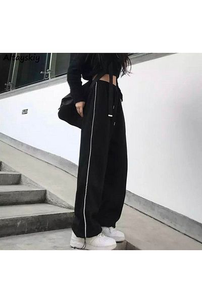 DENİKK Harajuku Zip Detail Μαύρη αθλητική φόρμα Oversize Φούτερ