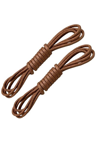 Foottab 90 cm Round Waxed Laces, 1 Pair Shoelaces, Tan