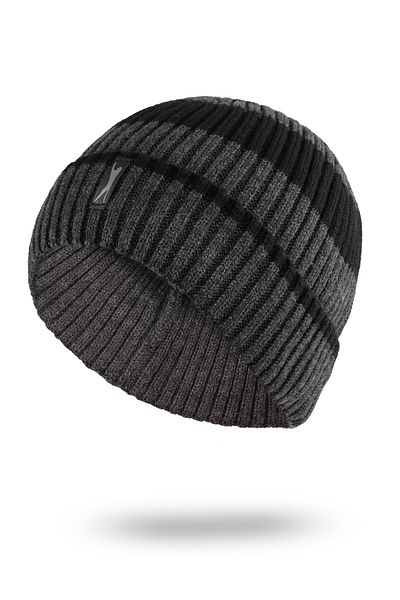 Slazenger Become Woven Beret Beanie Unisex Black Anthracite V3