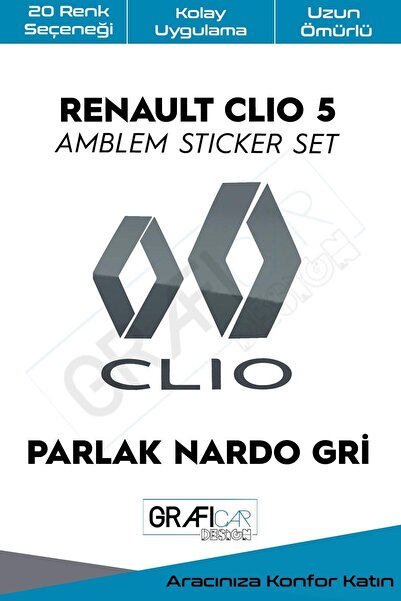 GRAFİCAR مجموعة ملصقات تغطي شعار رينو كليو 5