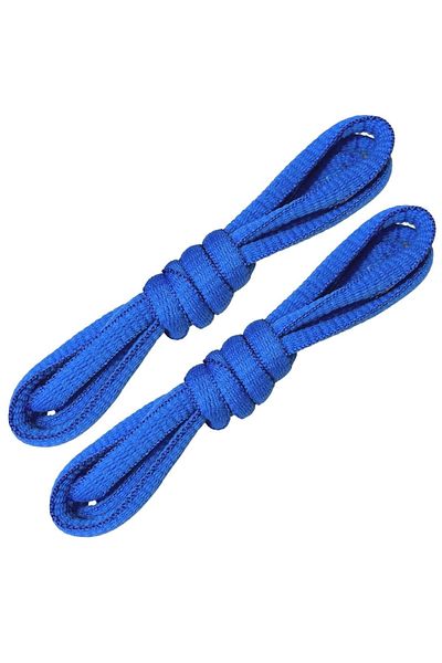 Foottab 120 Cm Round Laces, Fish Back Pattern Boots Shoelaces, 1 Pair, Blue