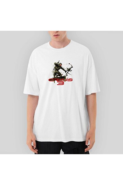 Z zepplin Tricou alb oversize Crysis Level Three Warrior