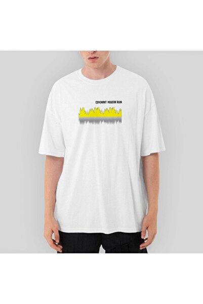 Z zepplin تي شيرت أبيض كبير الحجم من Covenant Modern Ruin