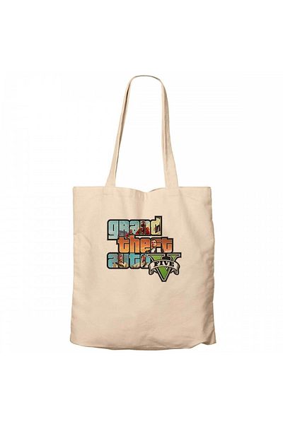 Z zepplin Geantă tote din pânză crem Grand Theft Auto Five Mans
