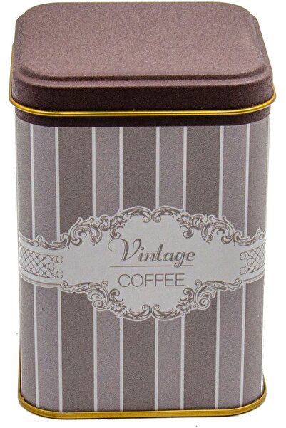 EVLE Er018-7a حاوية تخزين معدنية مربعة الشكل بنمط القهوة مقاس 9x9 سم