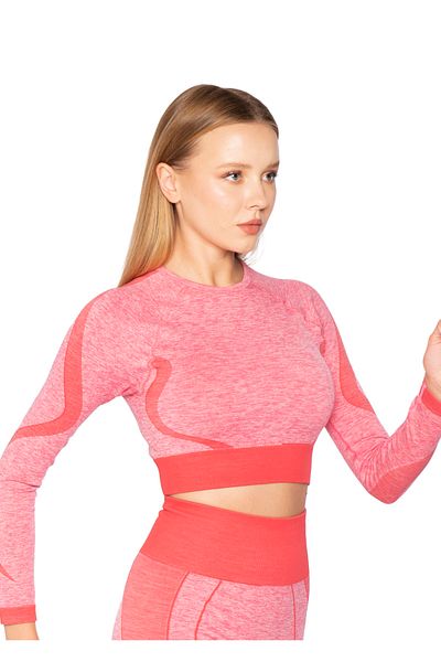 Formeasy Long Sleeve Melange Seamless Crop Top 8500