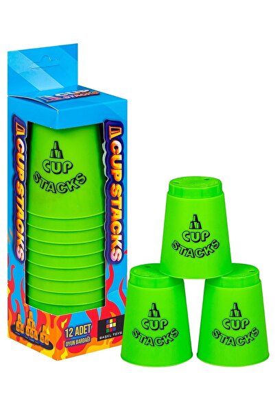 hediyecik Yellow Fast Cup Stacks - 12 Pieces Cup Game