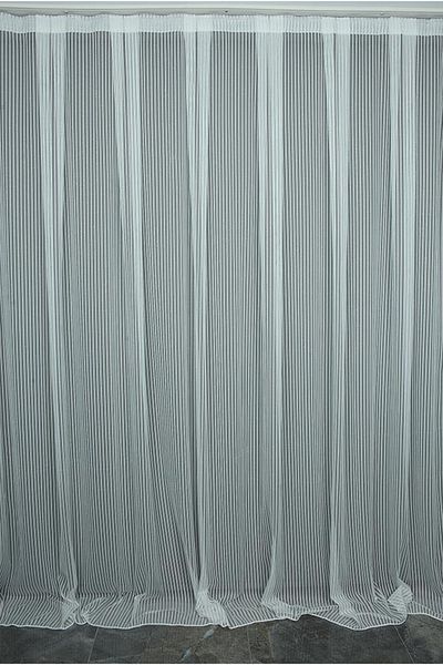 AKÇA TEKSTİL Pasta Model Glittery Off White Color Ready Made Sewn Pleated Tulle Curtain 300*260