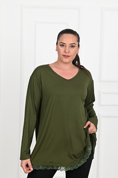 Koza Butik Plus Size Guipure Lace Women's Blouse - 1386-23