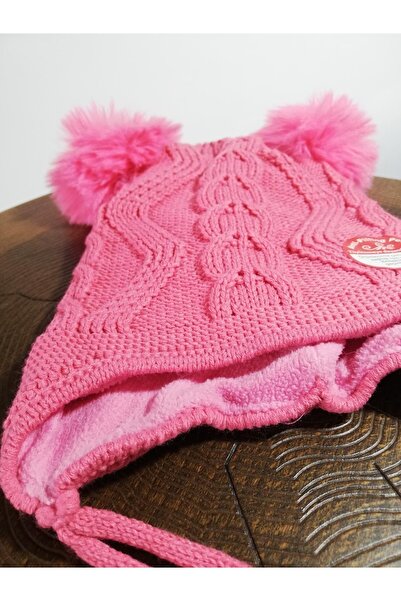 Kitti Girl Child Double Pom-Pom Inside Fleece Laced Beret 22130-04-061 4-8 Years