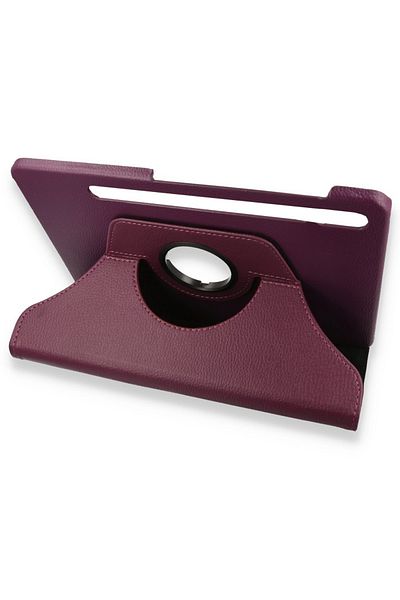 Çınar Collective Samsung Galaxy X800 Tab S8 Plus 12.4 Case 360 Tablet Leather Case - Plum