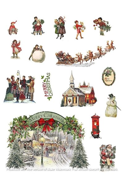 hediyehobihersey Yeni Yıl Nostalji Yenilebilir Gıda Baskısı, Yenilebilir Pasta Süsü, Kurabiye Şekerli Kağıt