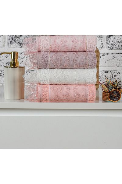 Denia Home Textile Laced Hand Towel Set of 4
