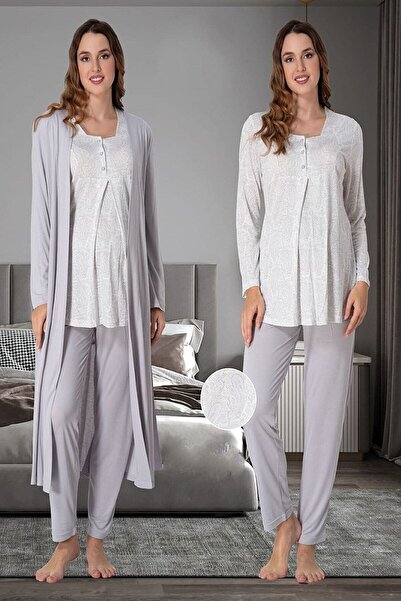 by İGP طقم بيجامة للحوامل من ثوب رمادي للنساء
